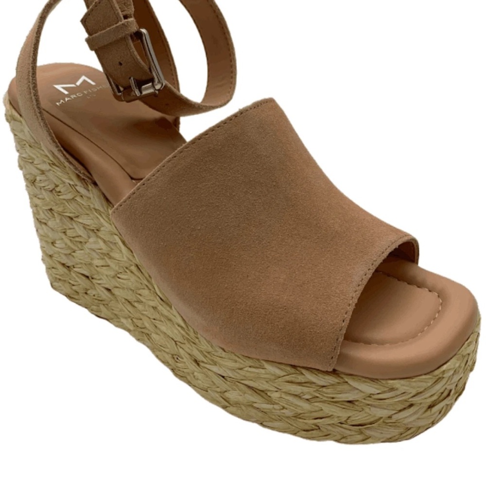 Marc Fisher Tan Wedge Sandals
